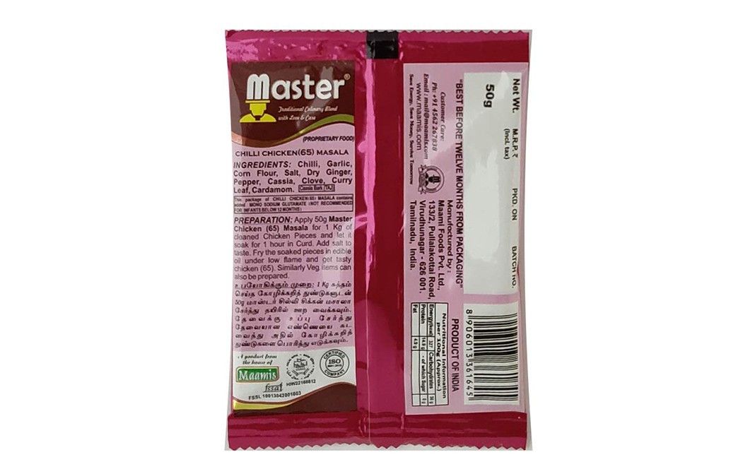 Master Masala Chilli Chicken (65) Masala    Pack  50 grams